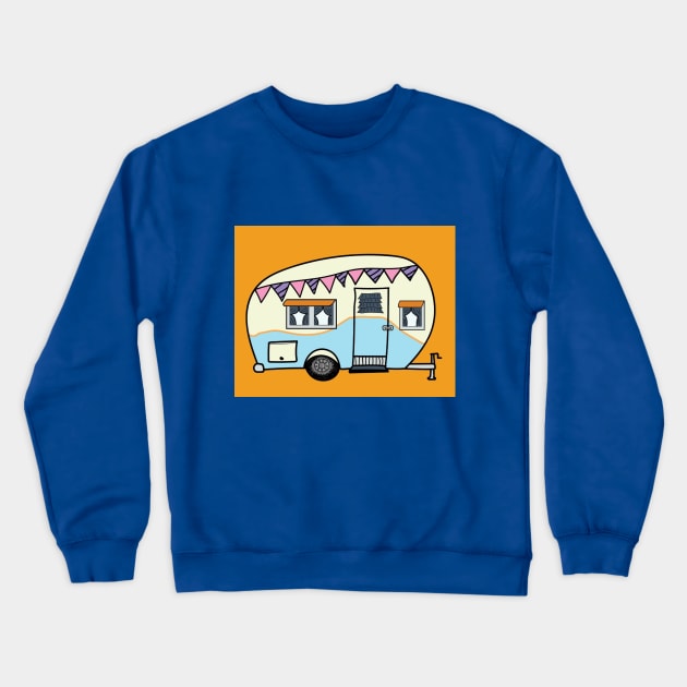 Hit The Road Vintage Camper Canned Ham Crewneck Sweatshirt by MisterBigfoot